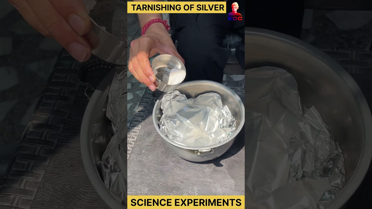 tarnishing of silver | science experiments #experiment #science #shorts