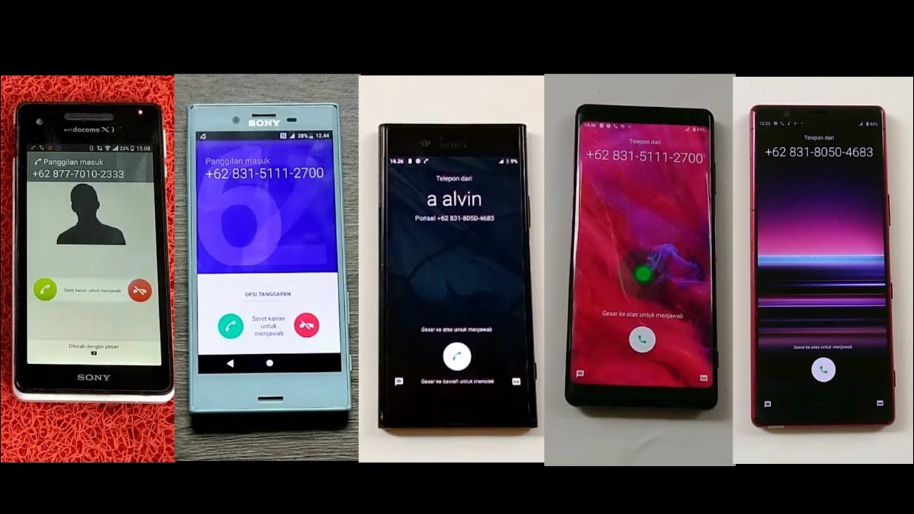 5 Phone SONY XPERIA incoming call