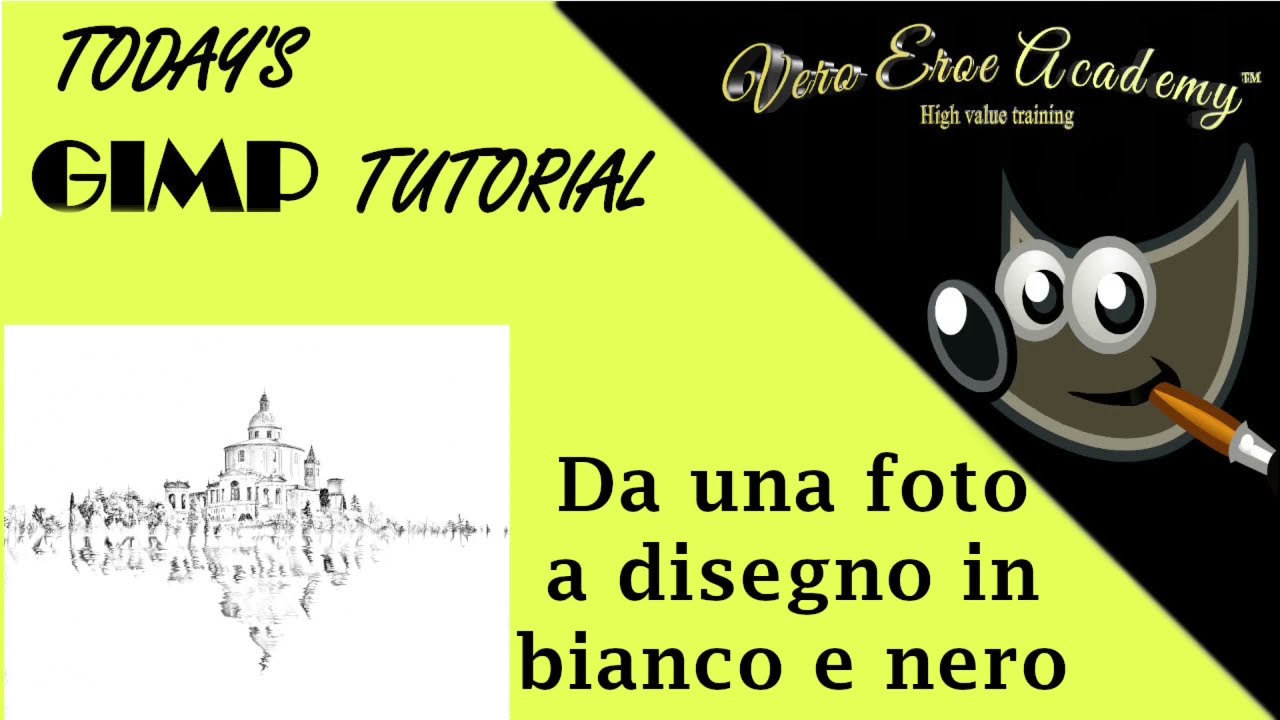 GIMP TUTORIAL (ITA) - FROM PHOTO TO BLACK AND WHITE DRAWING
