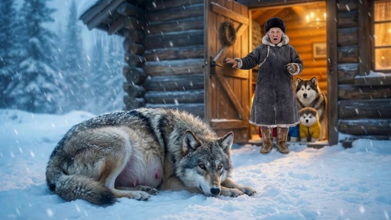 A Pregnant Wolf Collapsed in the Snow — Then She Knocked at the Door