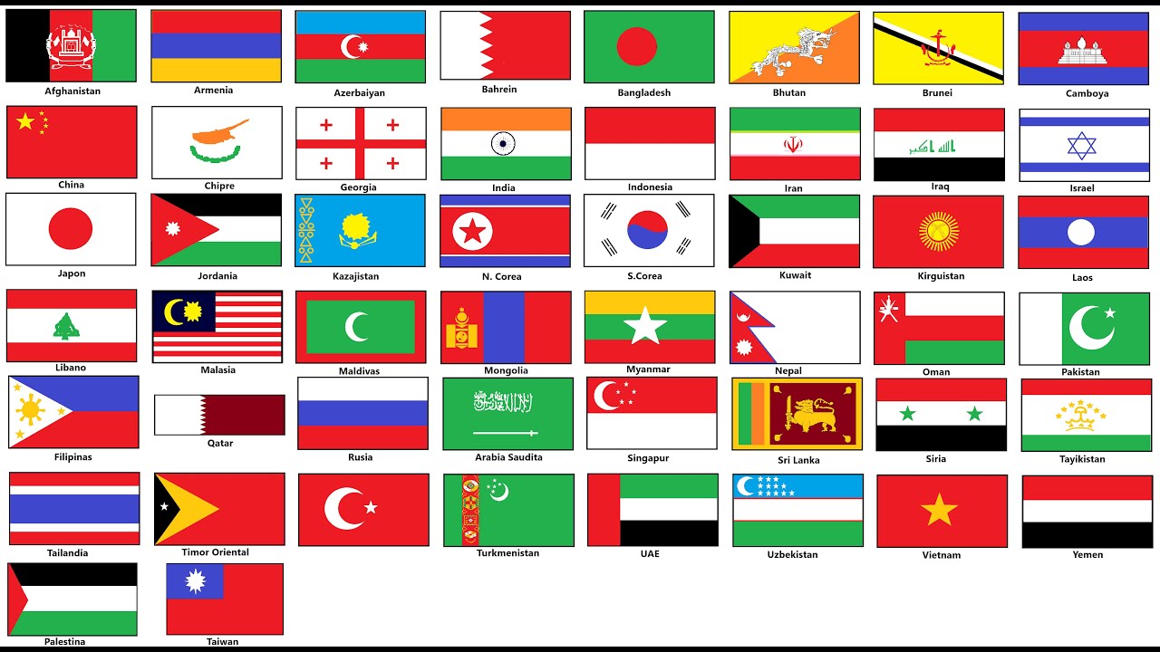 I Draw ALL ASIAN FLAGS from memory in PAINT!