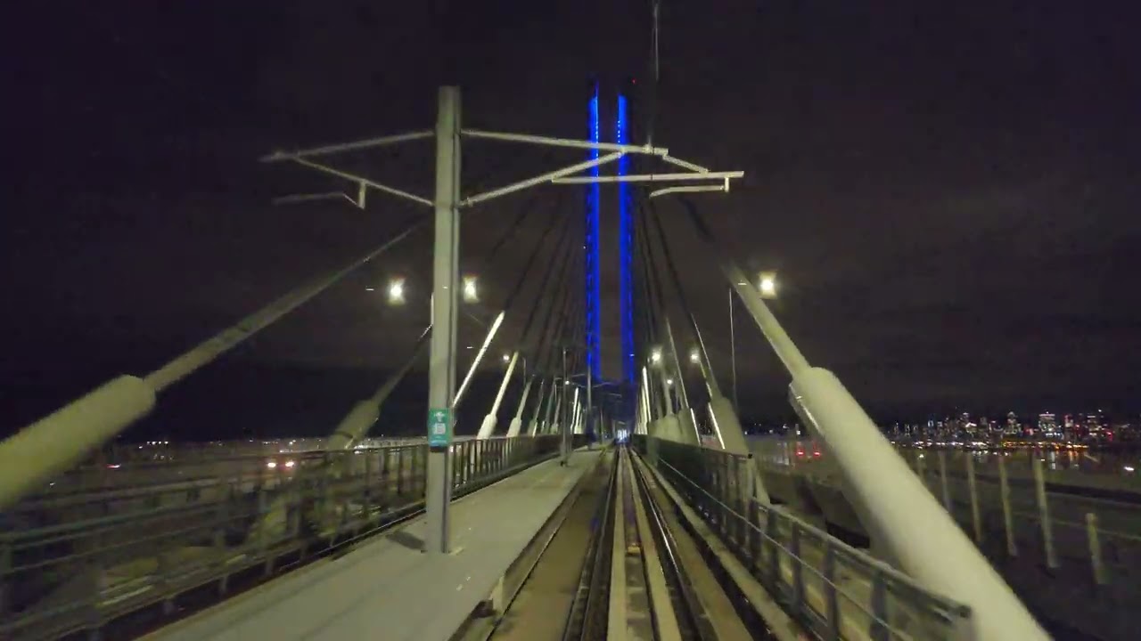 REM: night ride from Brossard Station to Central Station in Montreal, Canada 🌃