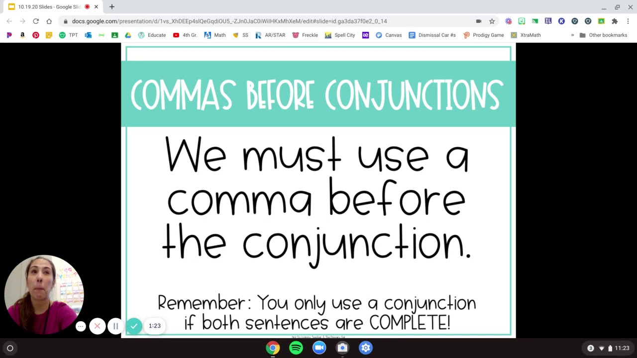 10/19 Commas Before Conjunctions Day 1