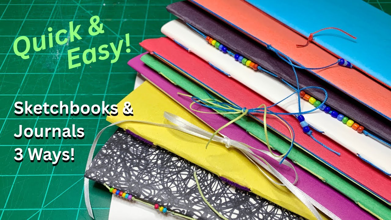 DIY Sketchbooks & Journals - 3 Ways - Pamphlet & Running Stitch Tutorial - Art Teacher Approved!