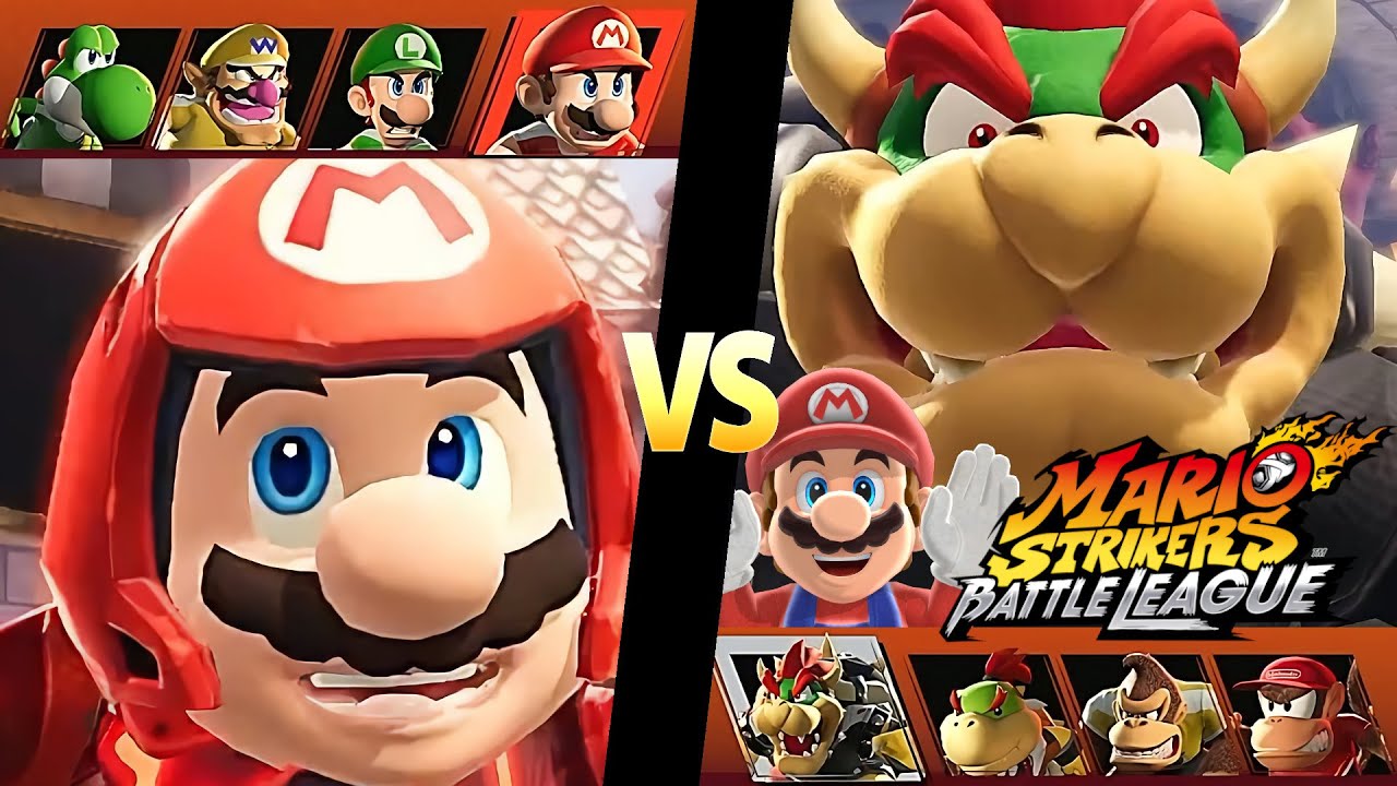 Mario Strikers Battle League Team Mario vs Team Bowser at Royal Castle CPU Hard