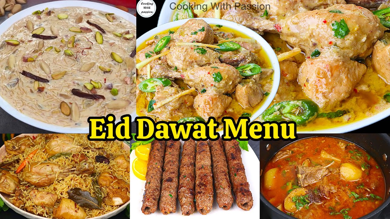 Complete Dawat Menu by Cooking With Passion, Traditional Recipes, Kofta, Kabab, Seekh Kebab, Firni,