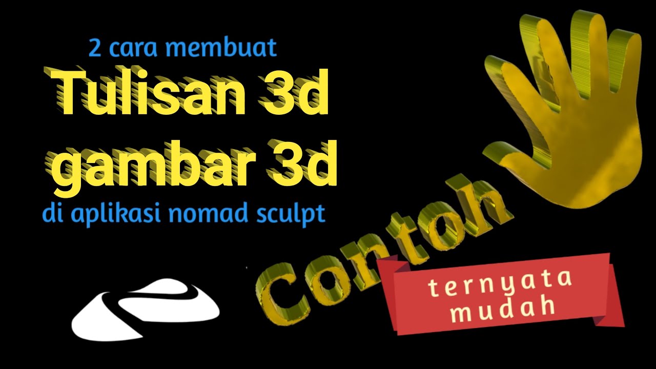 cara membuat tulisan 3d di aplikasi nomad sculpt