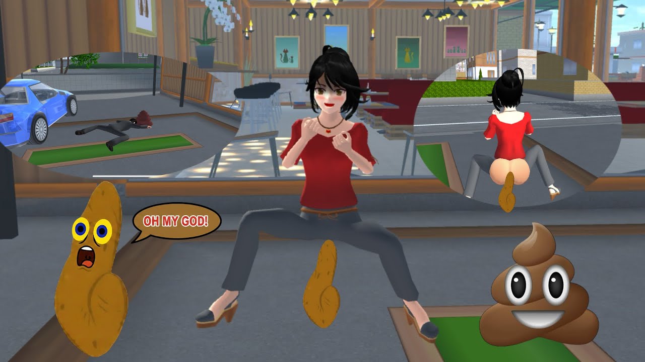 Rina kebelet Eek sembarangan di parkiran Cafe Sakura | Drama Sakura School Simulator 