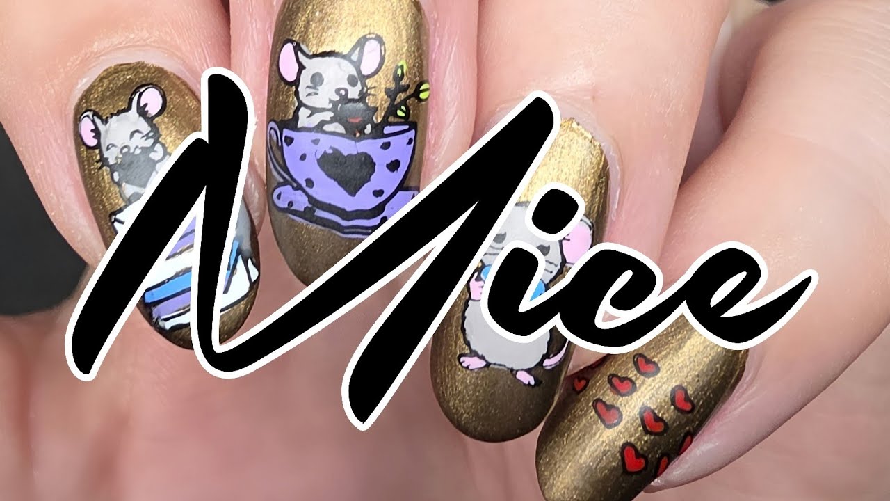 1st Time using Bohemia Stamping plates!! Cute Mice Design for Valentine's Day 🐀 