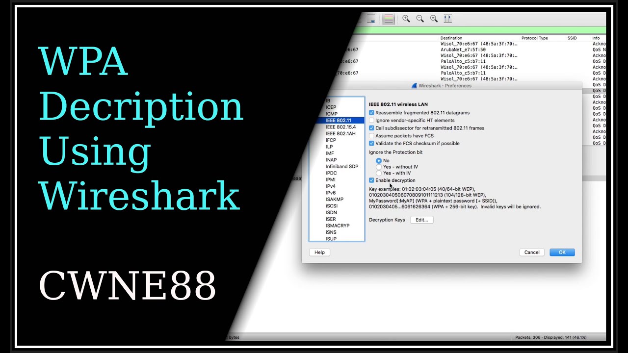 Расшифровка WPA с помощью Wireshark