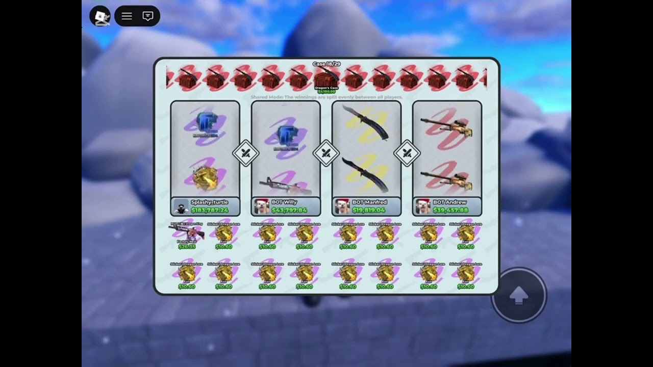 Spending all my money in case paradise #roblox 