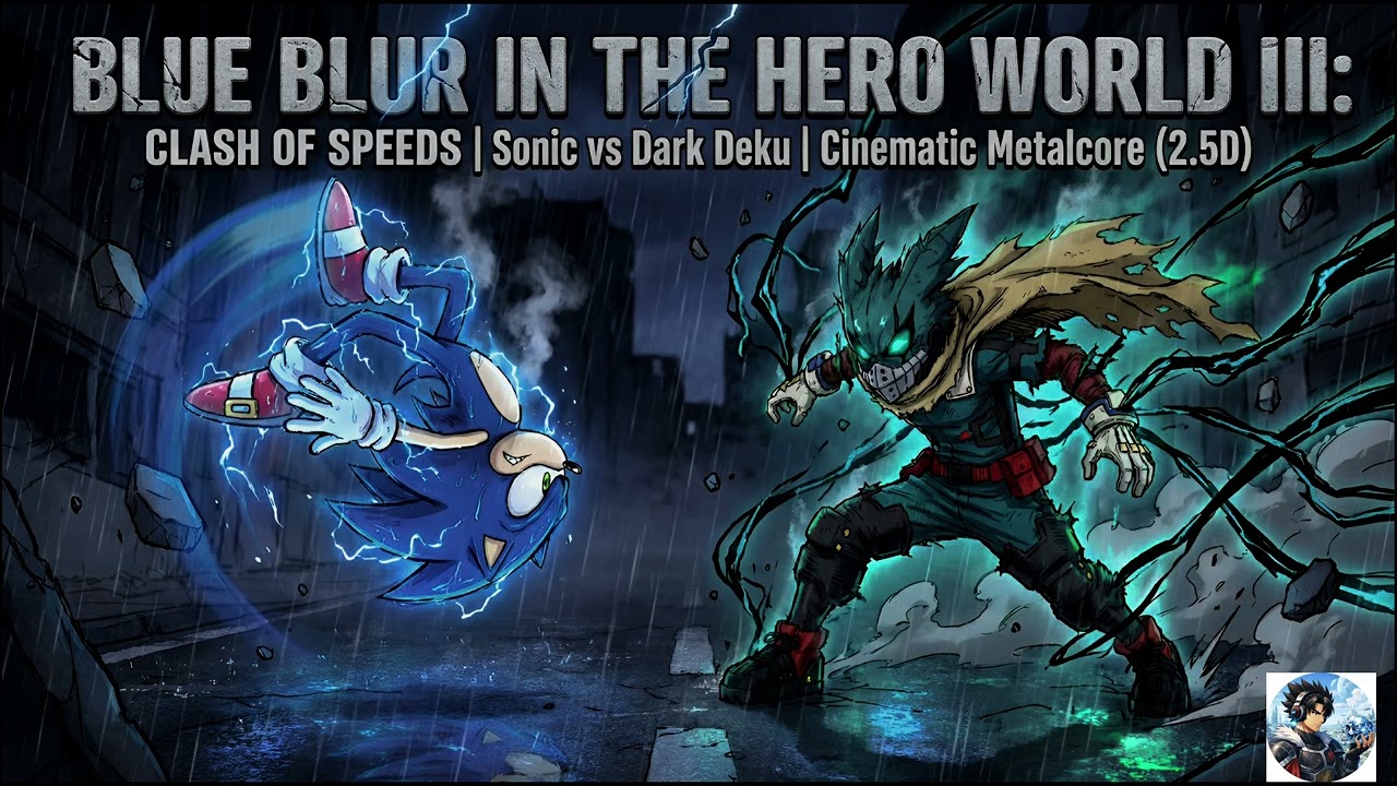 BLUE BLUR IN THE HERO WORLD III: CLASH OF SPEEDS | Sonic vs Dark Deku | Cinematic Metalcore (2.5D)