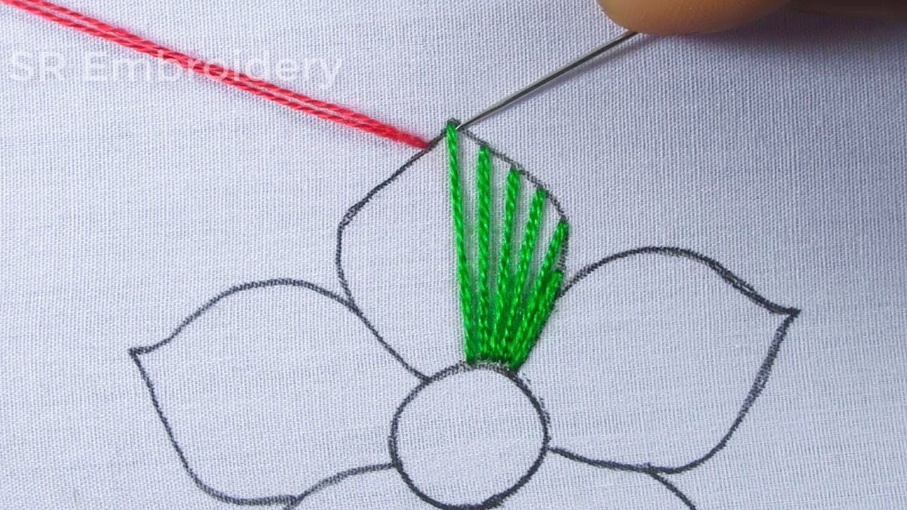 Hand Embroidery Super Unique Decorative Needle Work Flower Design With Easy Sewing Stitch Tutorial