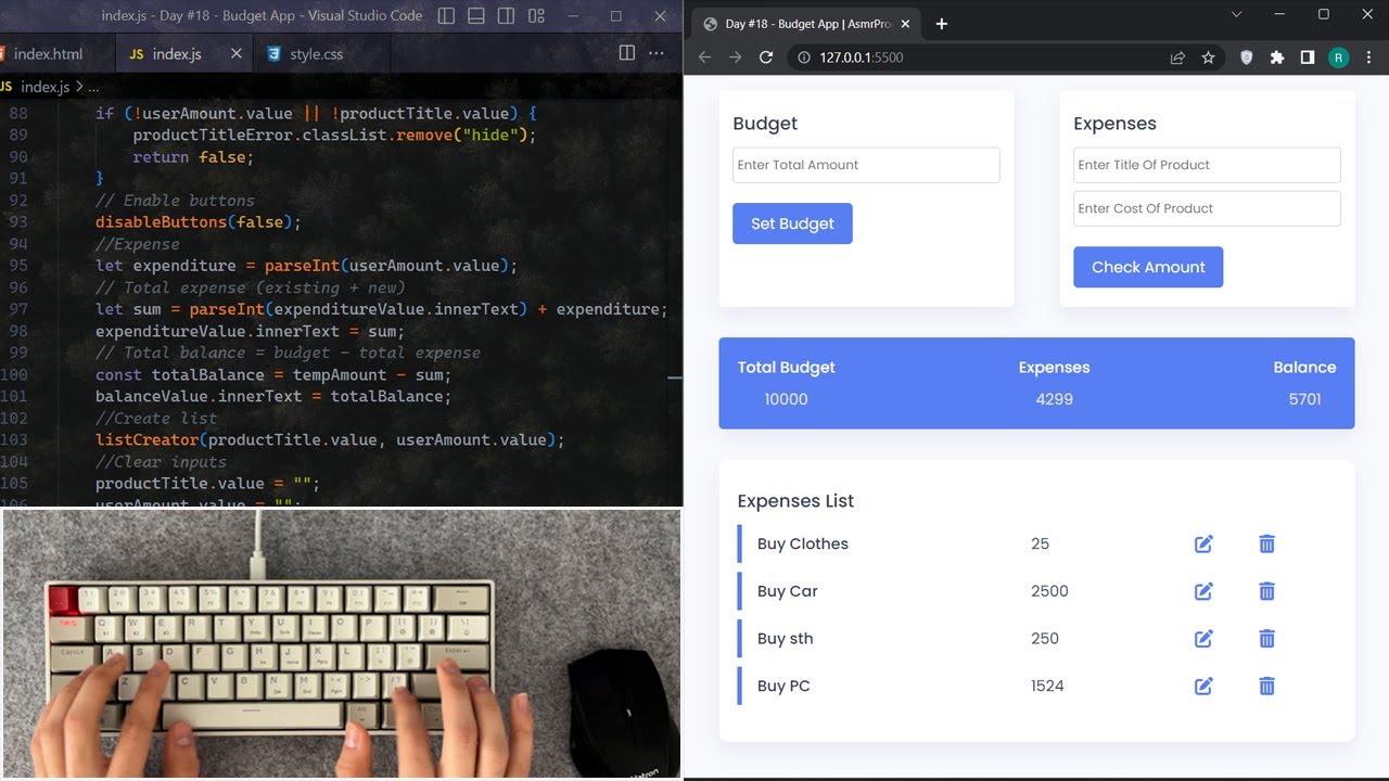 ASMR Programming - Coding a Budget App - No Talking