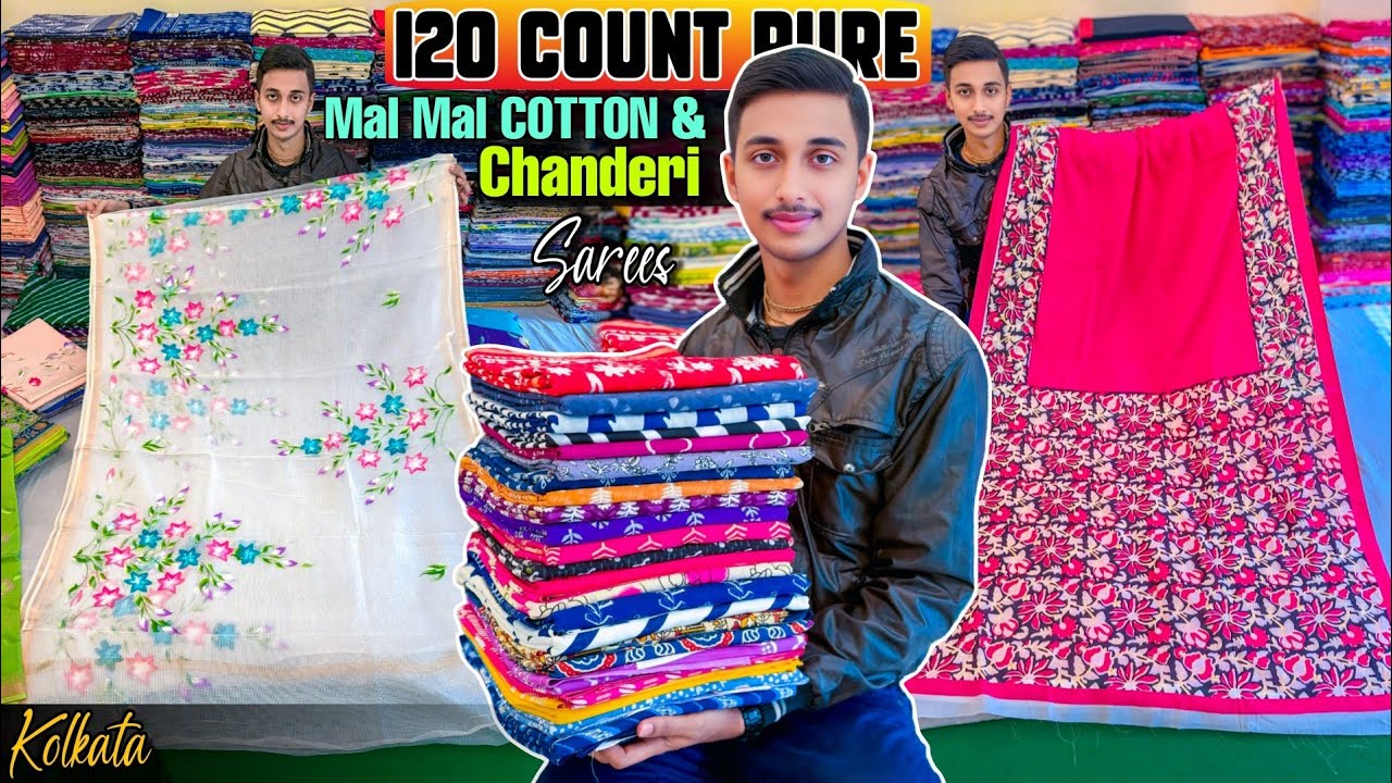 Mulmul cotton/ Chanderi Sarees / Crack batik Wholesale Price in Kolkata | 2026 New Year Collection 