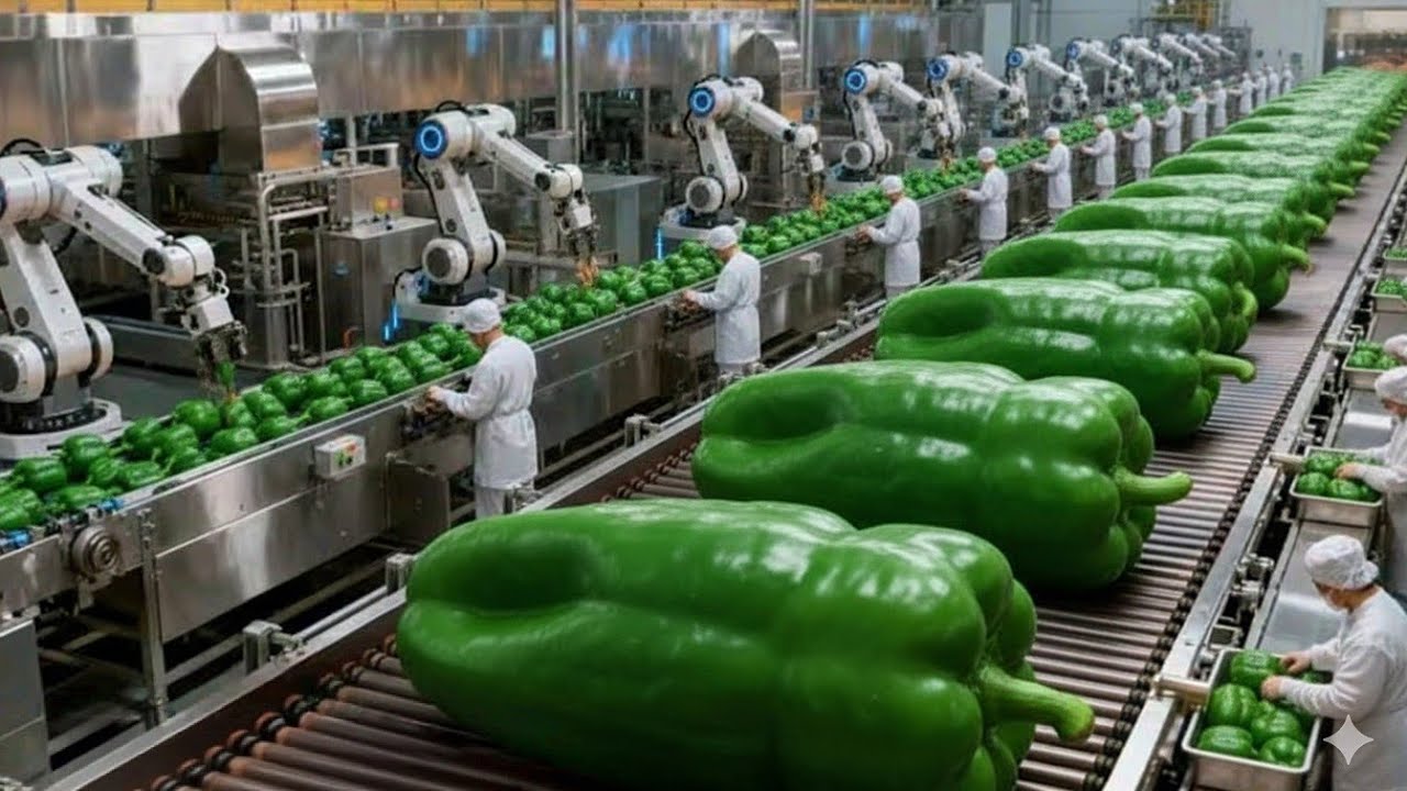 Inside a Traditional Chili Factory | Green Bell Peppers Turning into Red Chili Powder