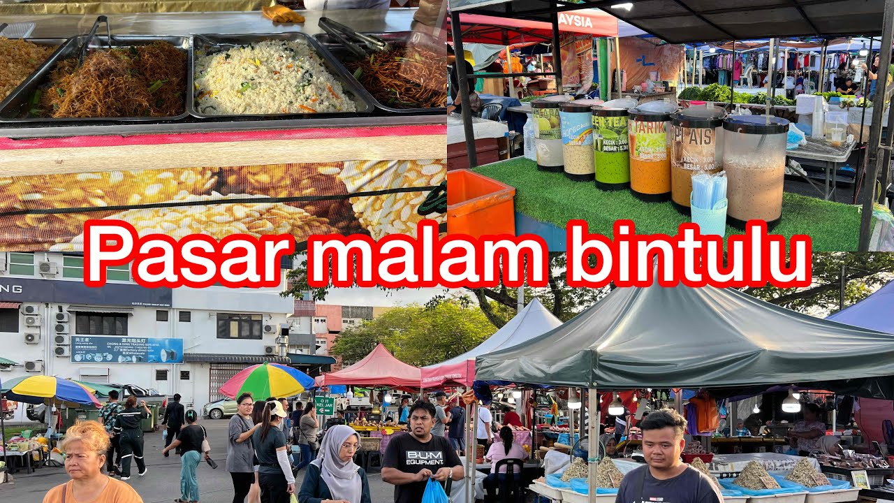 Jalan di pasar malam bintulu // macam-macam ada jual di sana