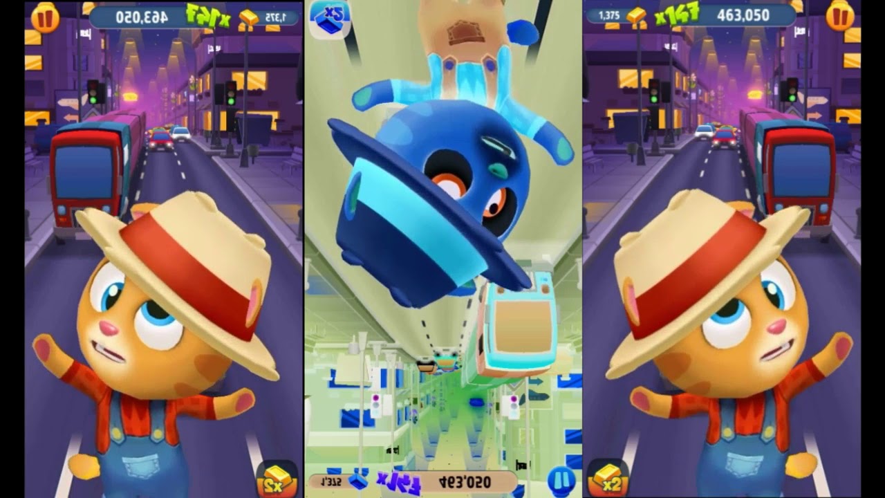 Cool Fullsceen Mirrors Inversion Reverse Gameplay HD - Talking Tom Gold Run (Farmer Ginger Run)