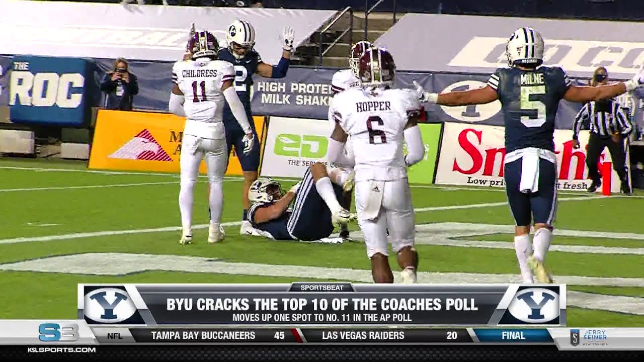 BYU Enters Top 10 Of Coaches Poll, Moves Up In AP Top 25