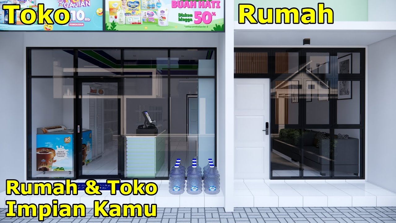 Desain Rumah Minimalis Sekaligus Tempat Usaha ( Ruko )