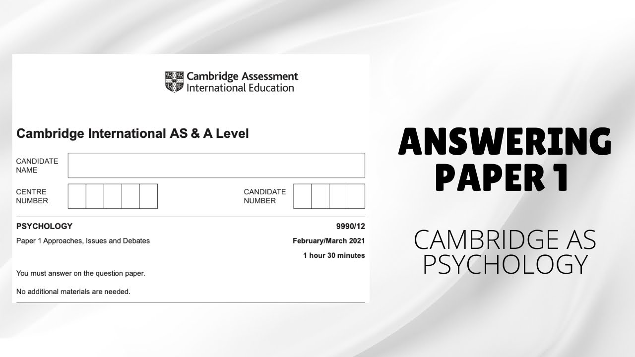How to Answer A-Levels Psychology Paper 1 for AS