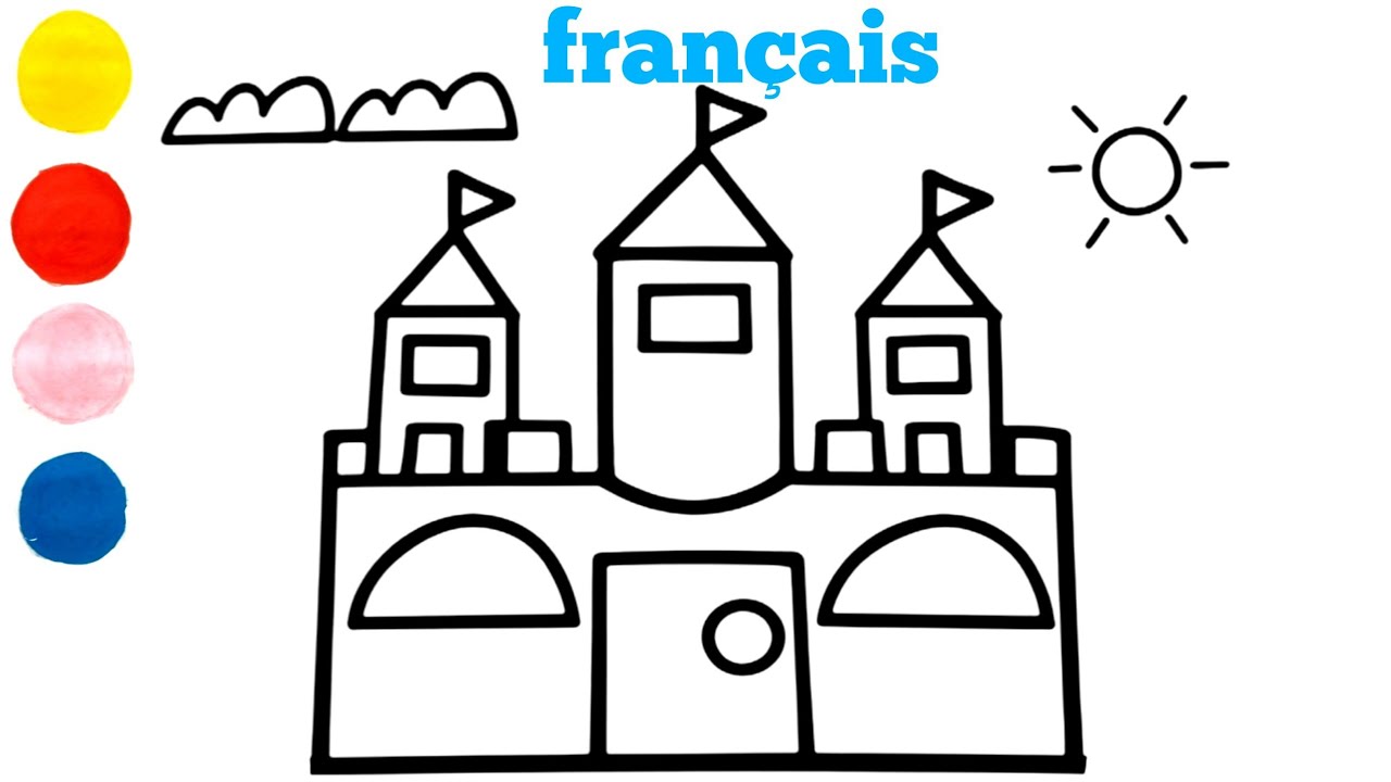 Comment dessiner et colorier un château de sable pour les enfants