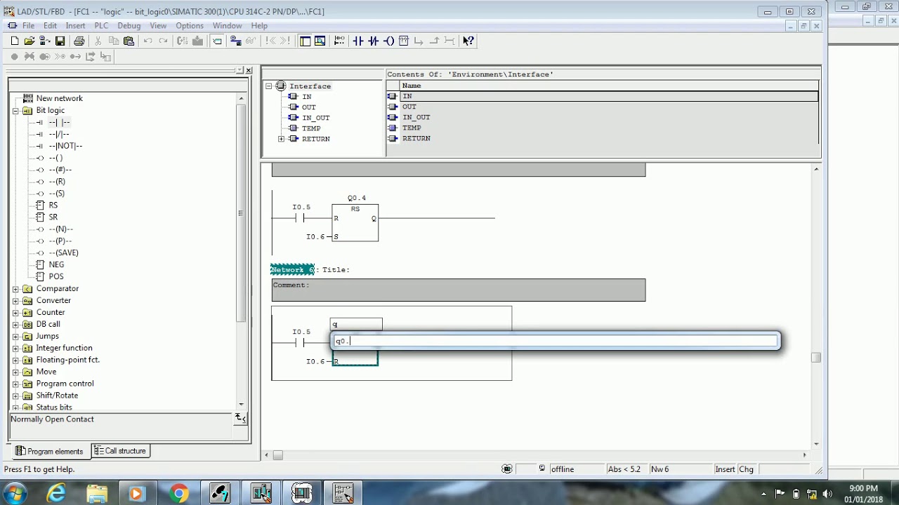 Bit logic instructions in simatic manager