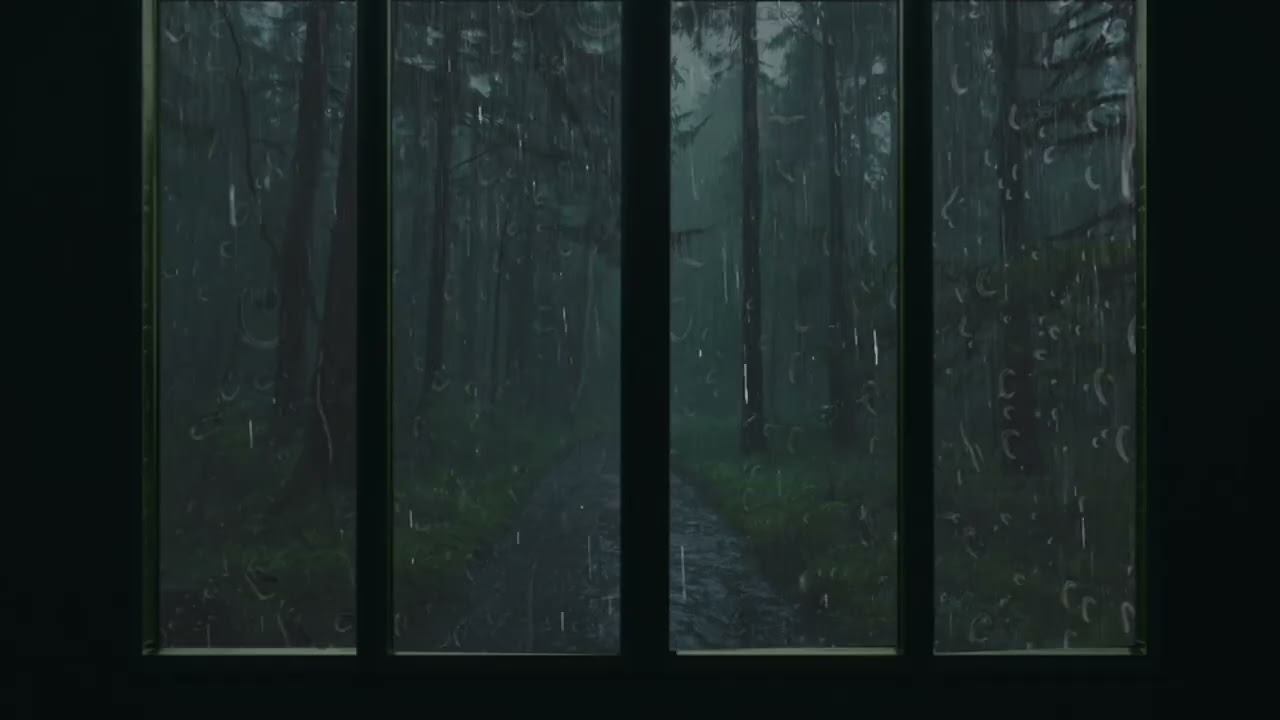Window Rain Sounds | Heavy Rain & Thunderstorm Night, Relaxing Rain Ambience for Sleeping