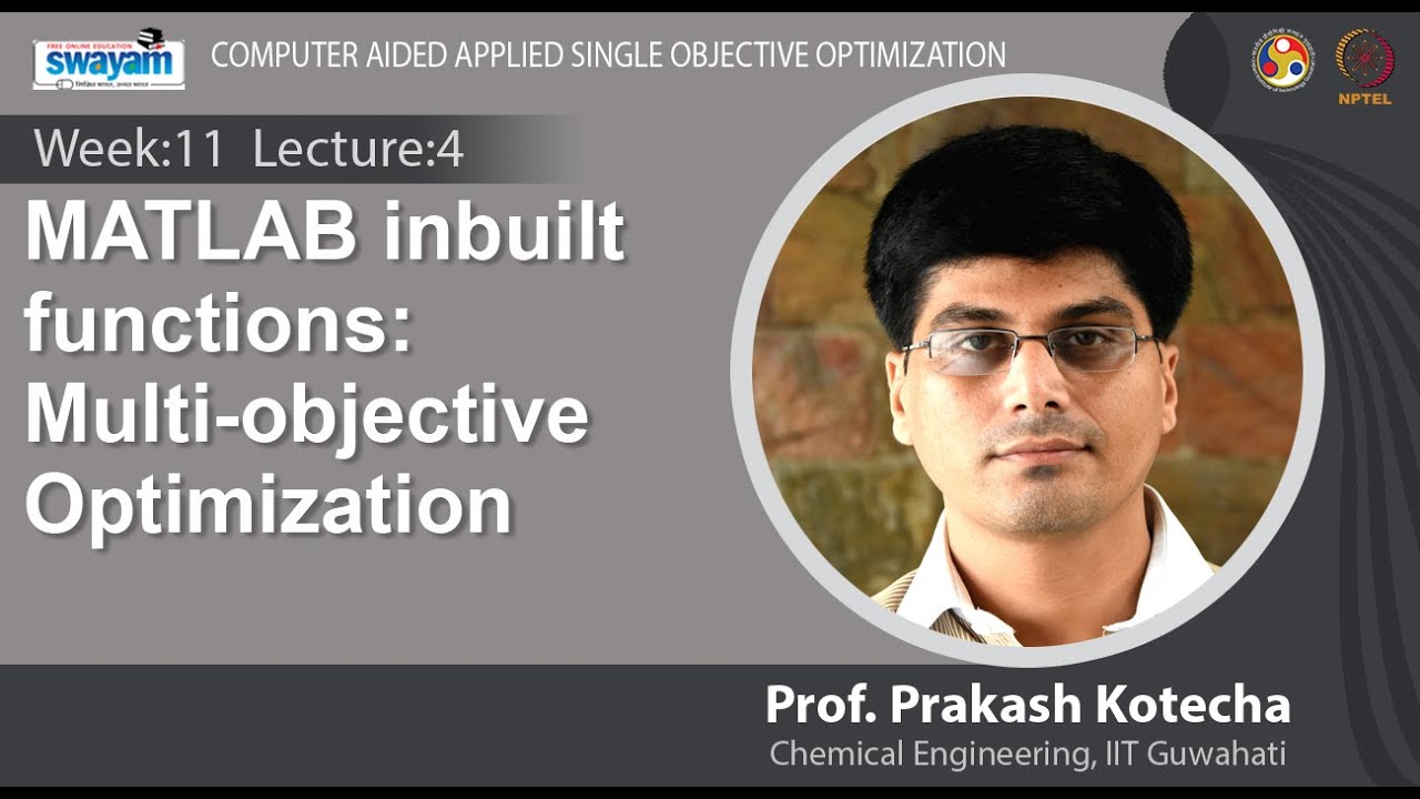 Lec 30: MATLAB inbuilt functions: Multi-objective Optimization