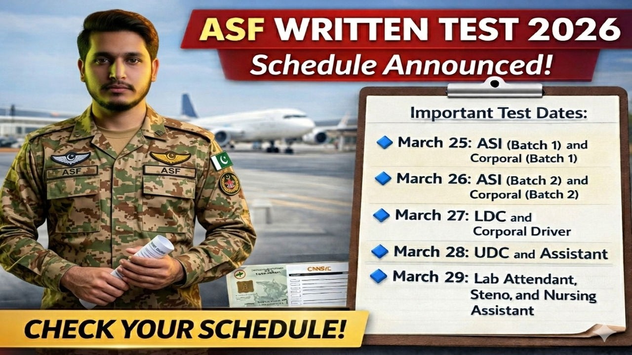 ASF Written Test 2026 Schedule Announced | Check Dates & Shifts Now!