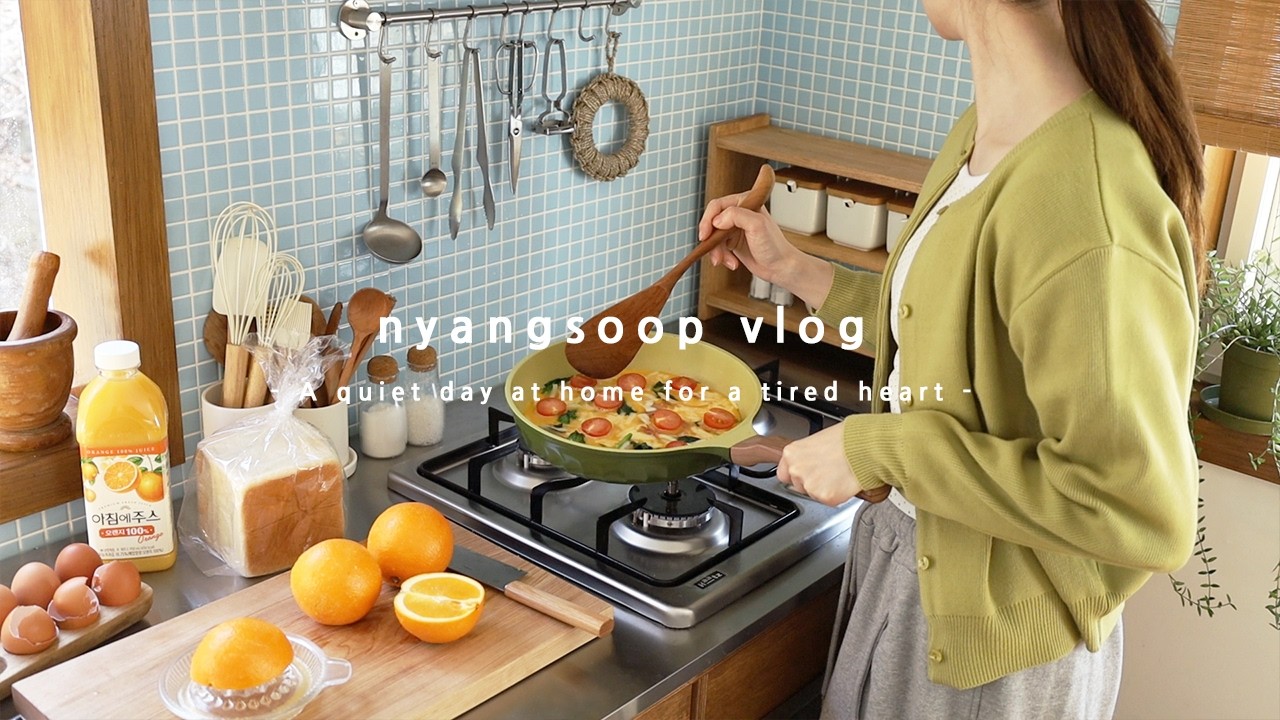 Тихий день дома для усталого сердца | шпинат Фриттата и масляные пастельные рисунки🎨