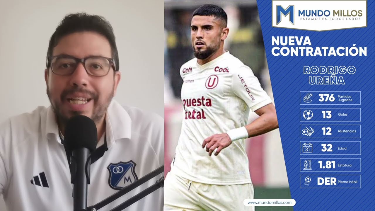 RODRIGO URE&Ntilde;A LLEGA A MILLONARIOS, CONOCE SU HOJA FE VIDA (HIGHLIGHTS)