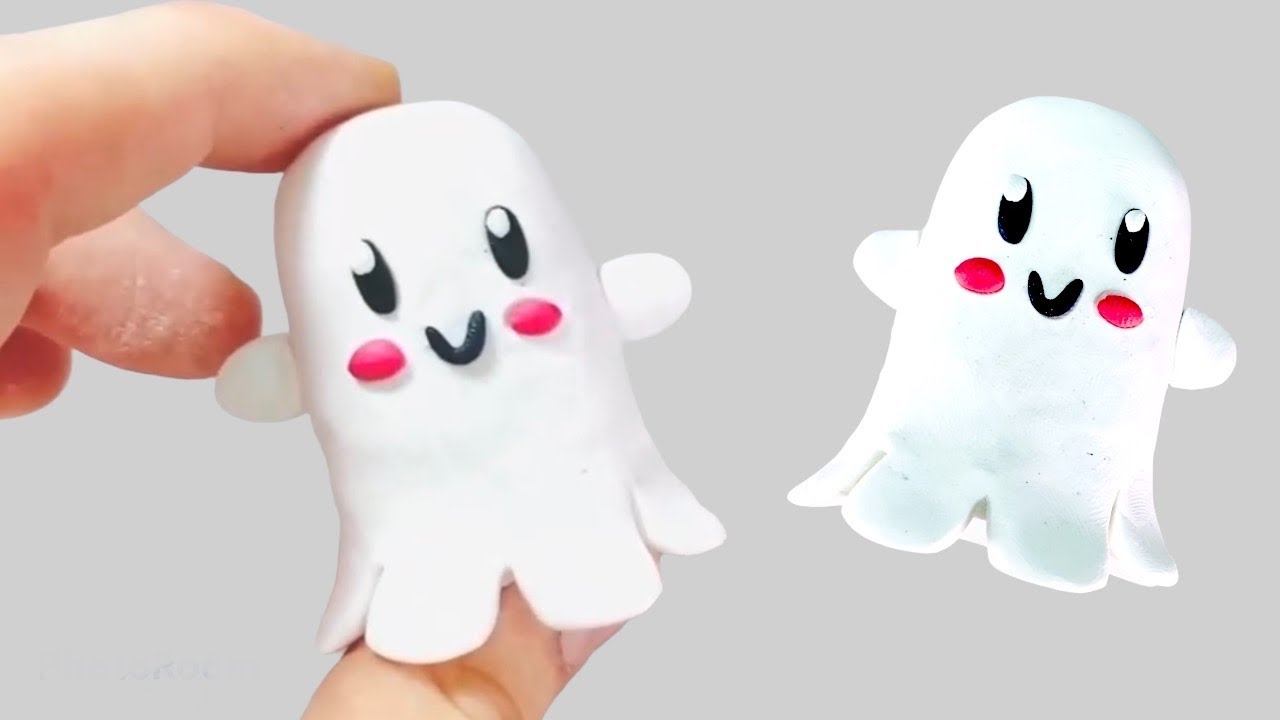 Como Hacer FANTASMA Facil HALLOWEEN POLYMER CLAY How to Make
