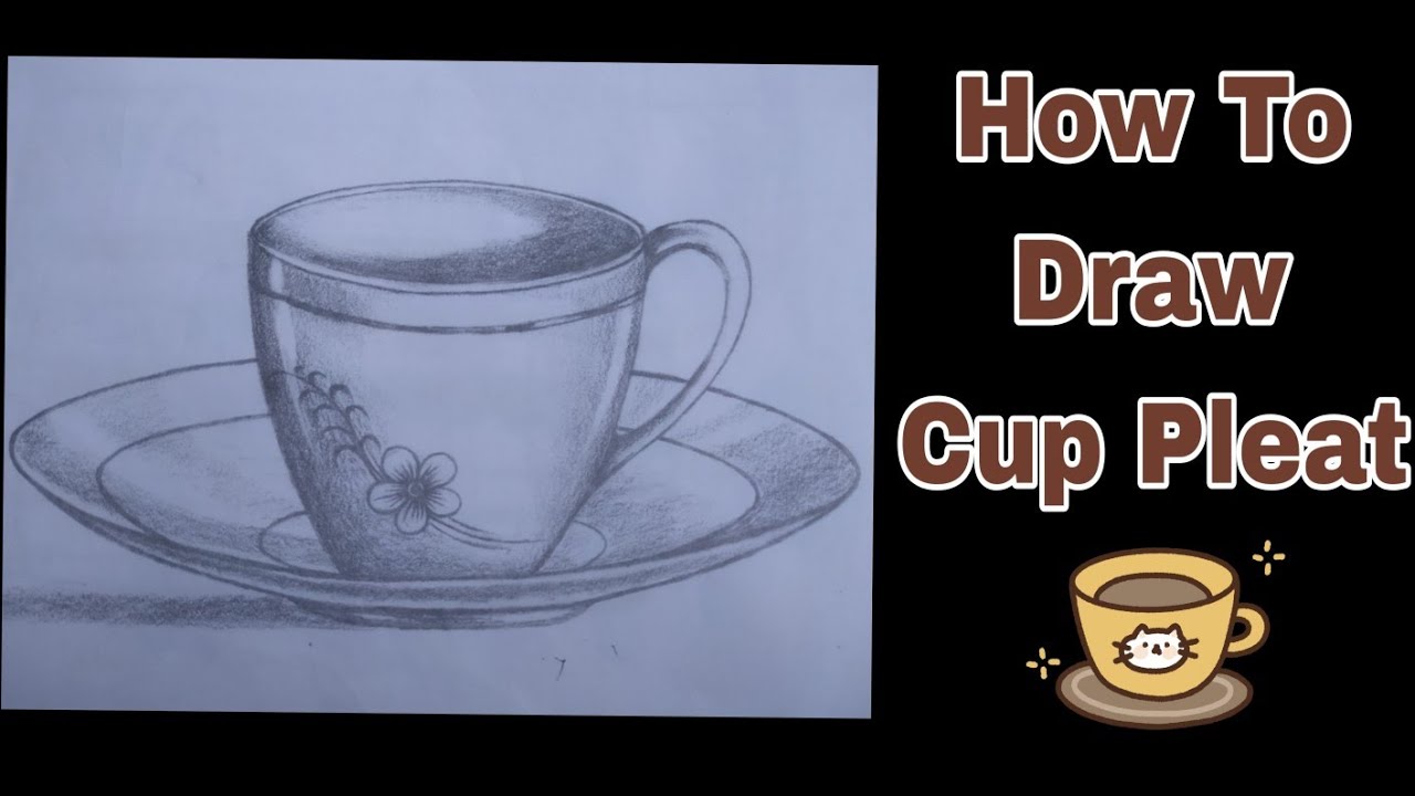 How To Draw Cap Pleat ☕(कप प्लेट कैसे बनाएं) Drawing Art 1 Part