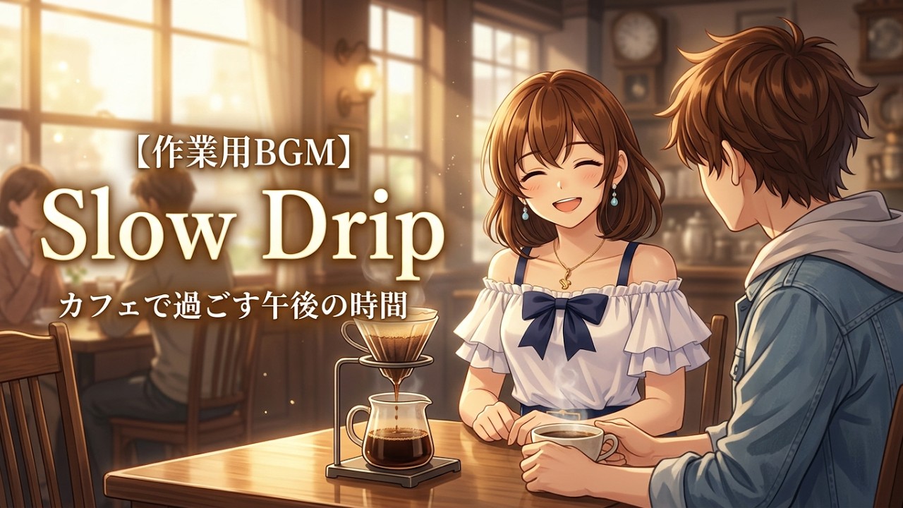 【作業用BGM】Slow Drip｜カフェ、喫茶店、午後のゆったりしたい時間に【フリーBGM】