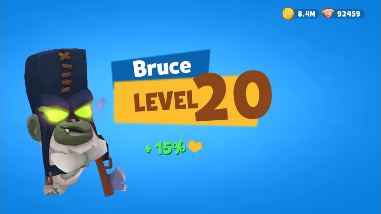 Bruce the gorilla (Level 20) Maxing out💪!! Solo pro gameplay with this tough guy! Zooba✅