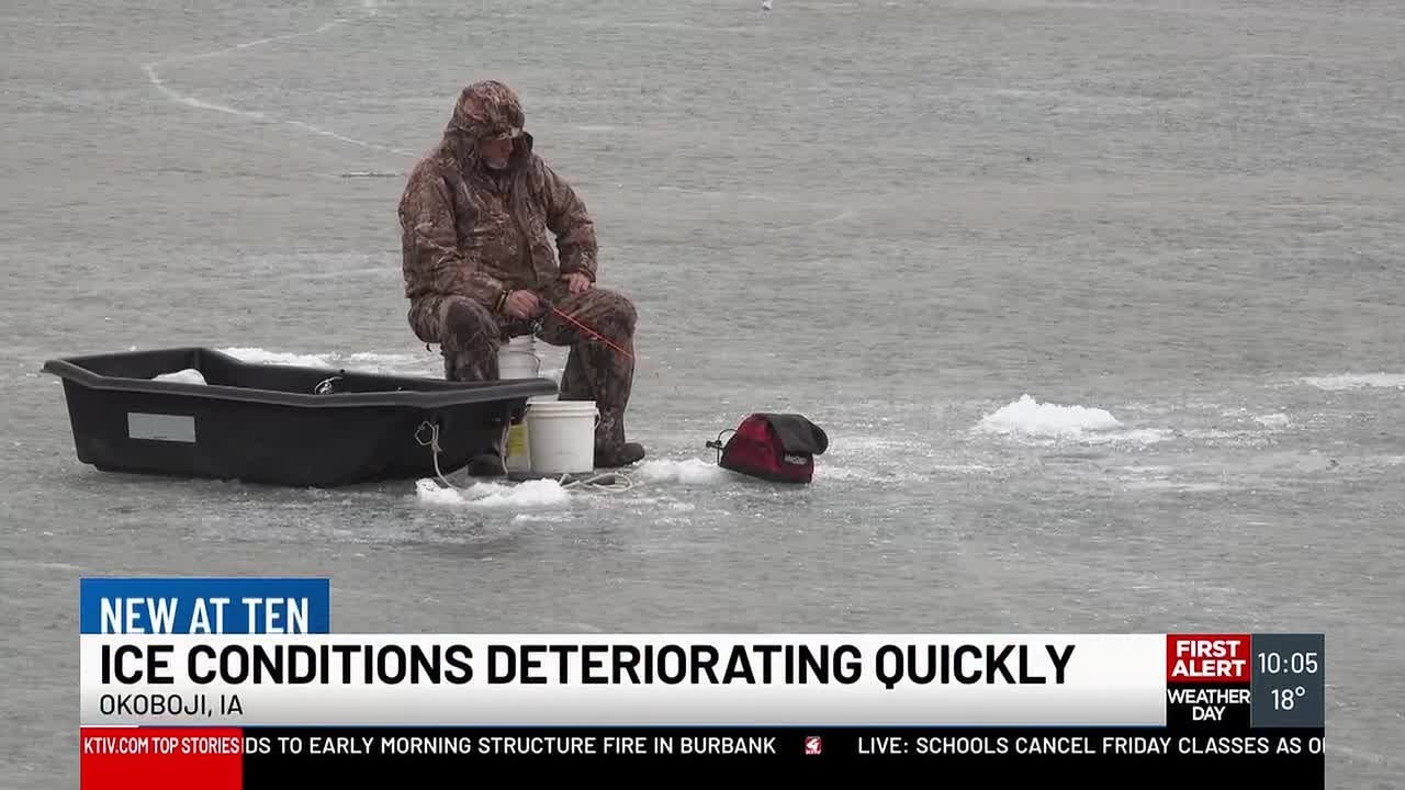 Spring-like weather ends Iowa Great Lakes ice fishing season early