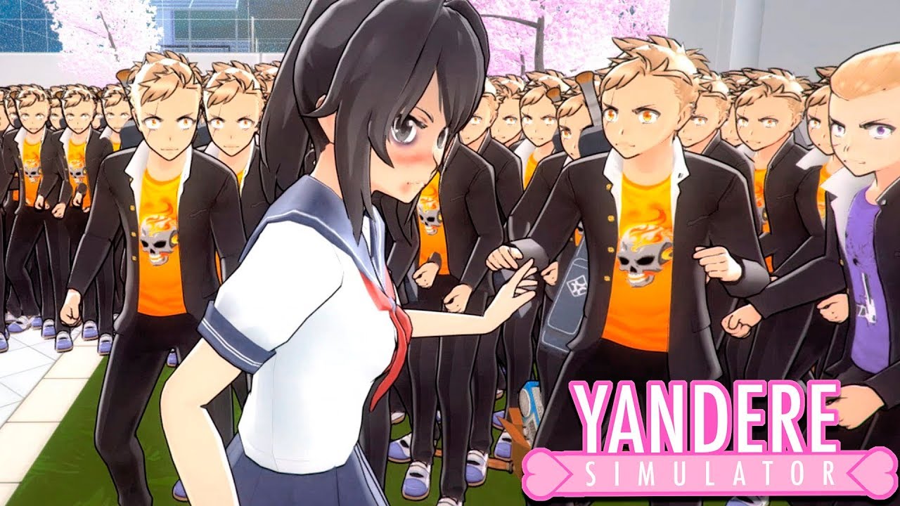 YANDERE VS 100 DELINCUENTES | Yandere Simulator