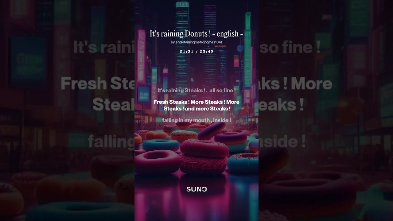 It's raining Donuts ! - english - pop techno mix - version - 🤓🥱😴🍩🍾🍩🤪😮- #musik #lied #funny #dream
