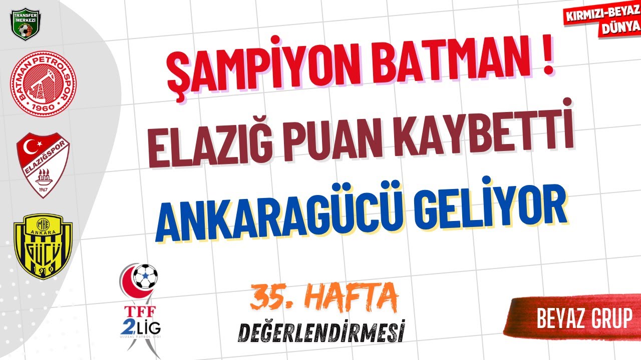 TFF 2. Lig Beyaz Grup 35. Hafta Değerlendirmesi | KIRMIZI-BEYAZ D&Uuml;NYA