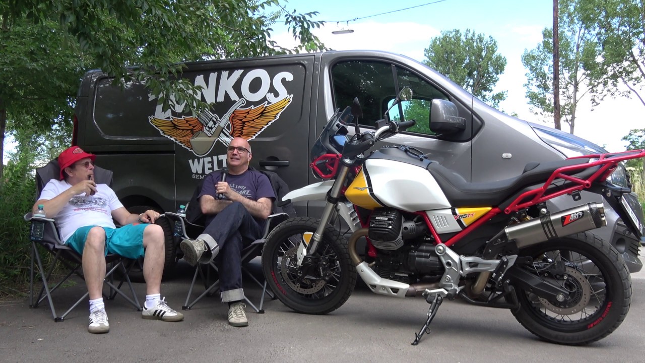 Busgespräch: Guzzi V85 TT samt Viechdokta und Greifvogel