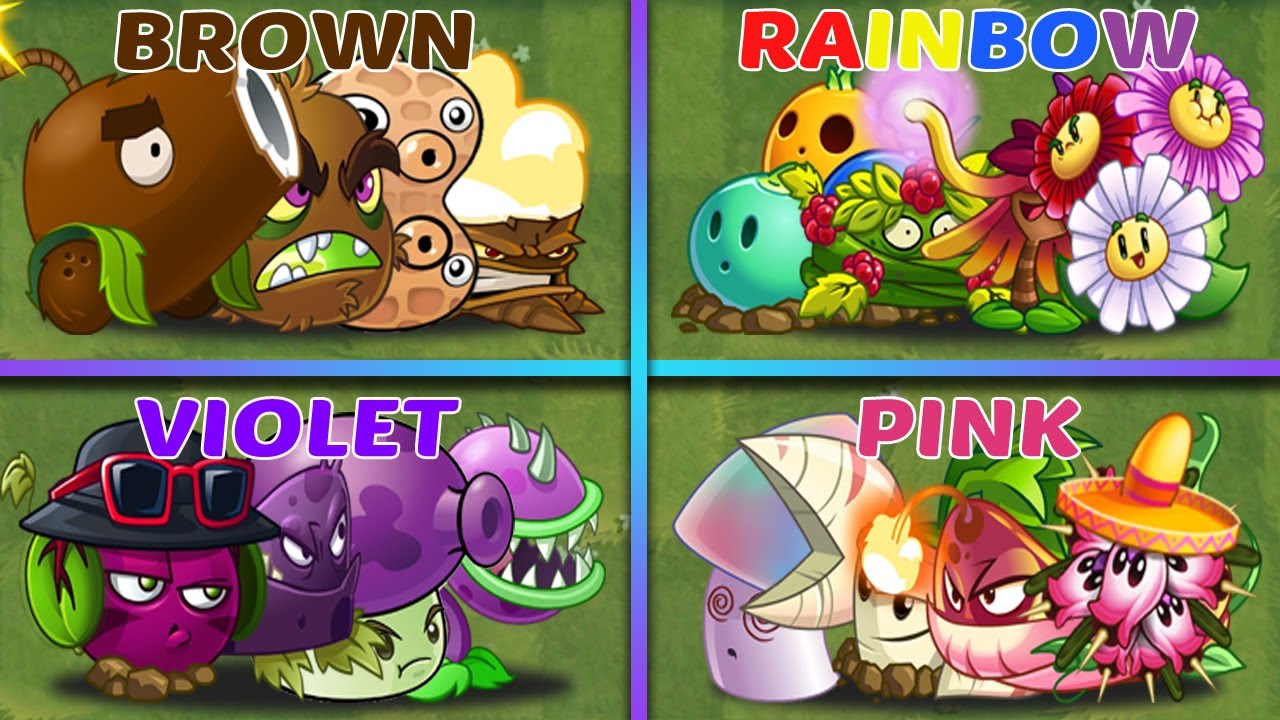 Random Plants 4 Color Team Battles - Which Team Will Win? - PvZ 2 Team Plants vs Team Plants