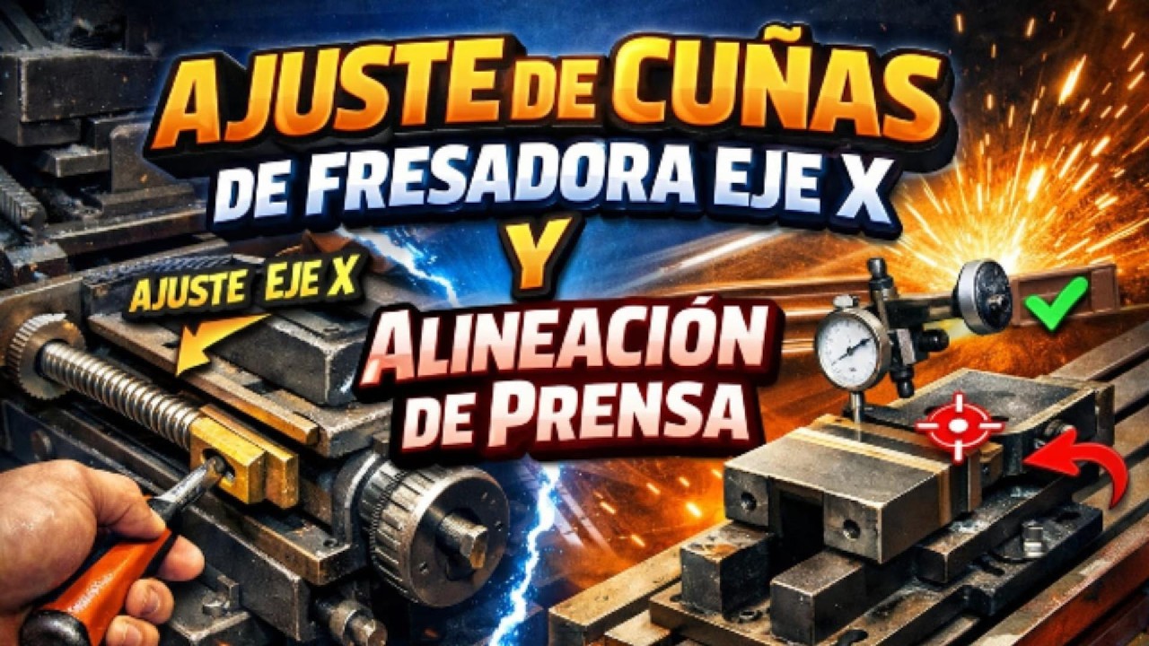Ajuste de cuñas y alineación de prensa de fresador