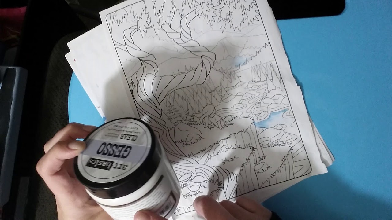 Clear Gesso Meets Adult Coloring Books