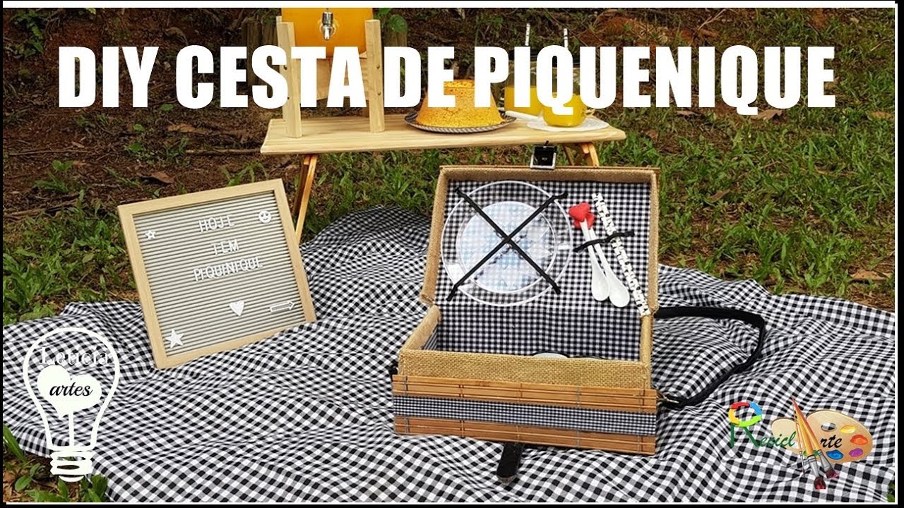 DIY CESTA DE PIQUENIQUE COM  CAIXA DE SAPATO #RECICLARTE