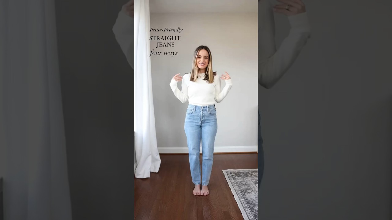 Petite-friendly straight jeans four ways! 