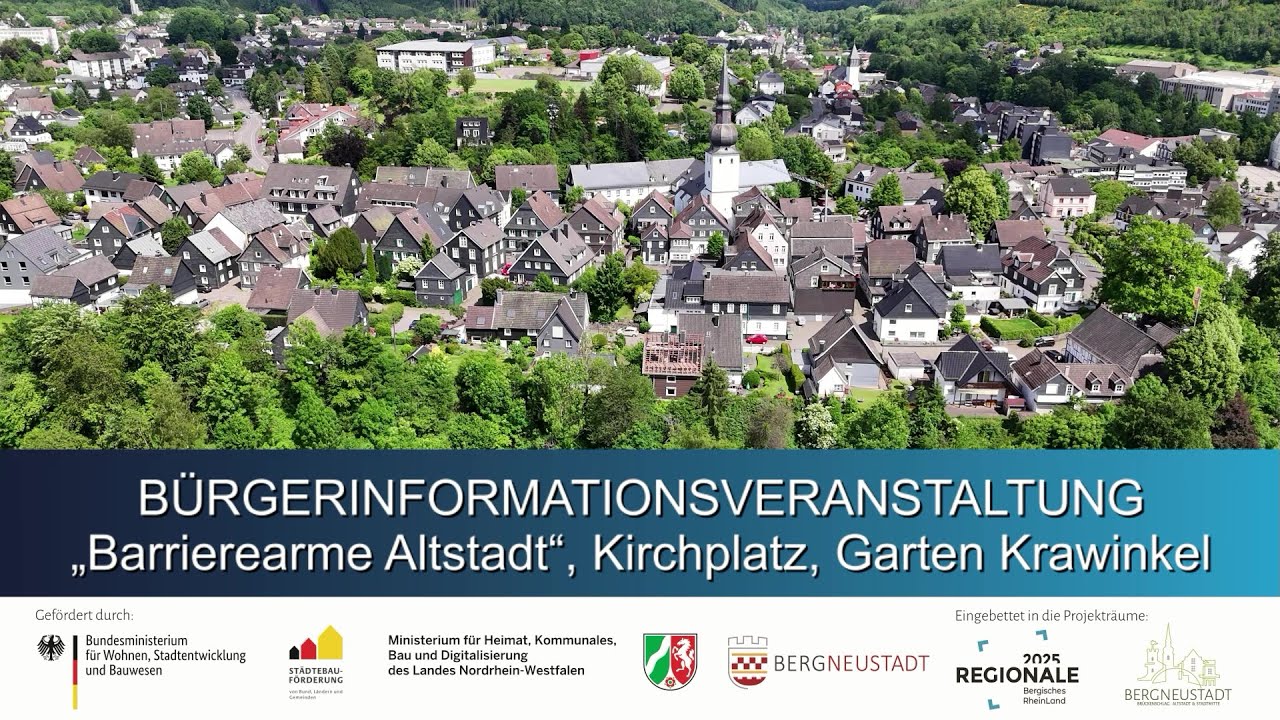 BÜRGERINFORMATIONSVERANSTALTUNG „Barrierearme Altstadt“, Kirchplatz, Garten Krawinkel