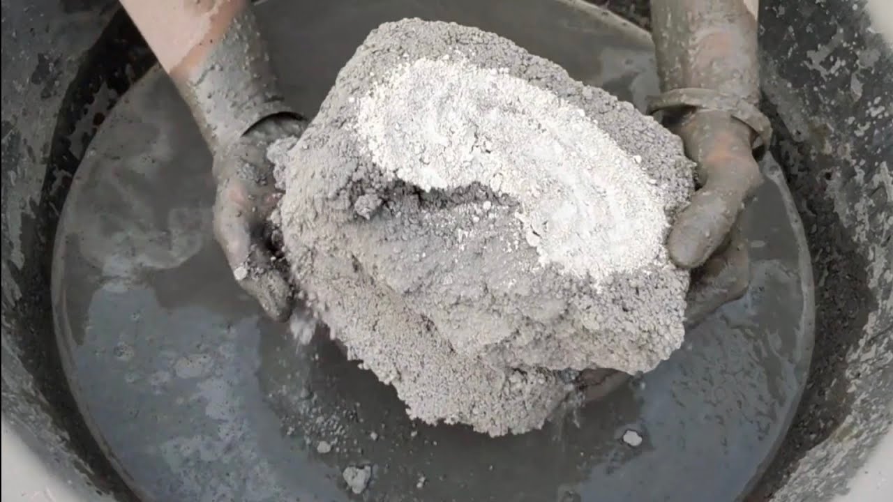 Most favorite texture White Concrete big slab crumbling in lots of water Asmr satisfying ‎@AS ASMR 