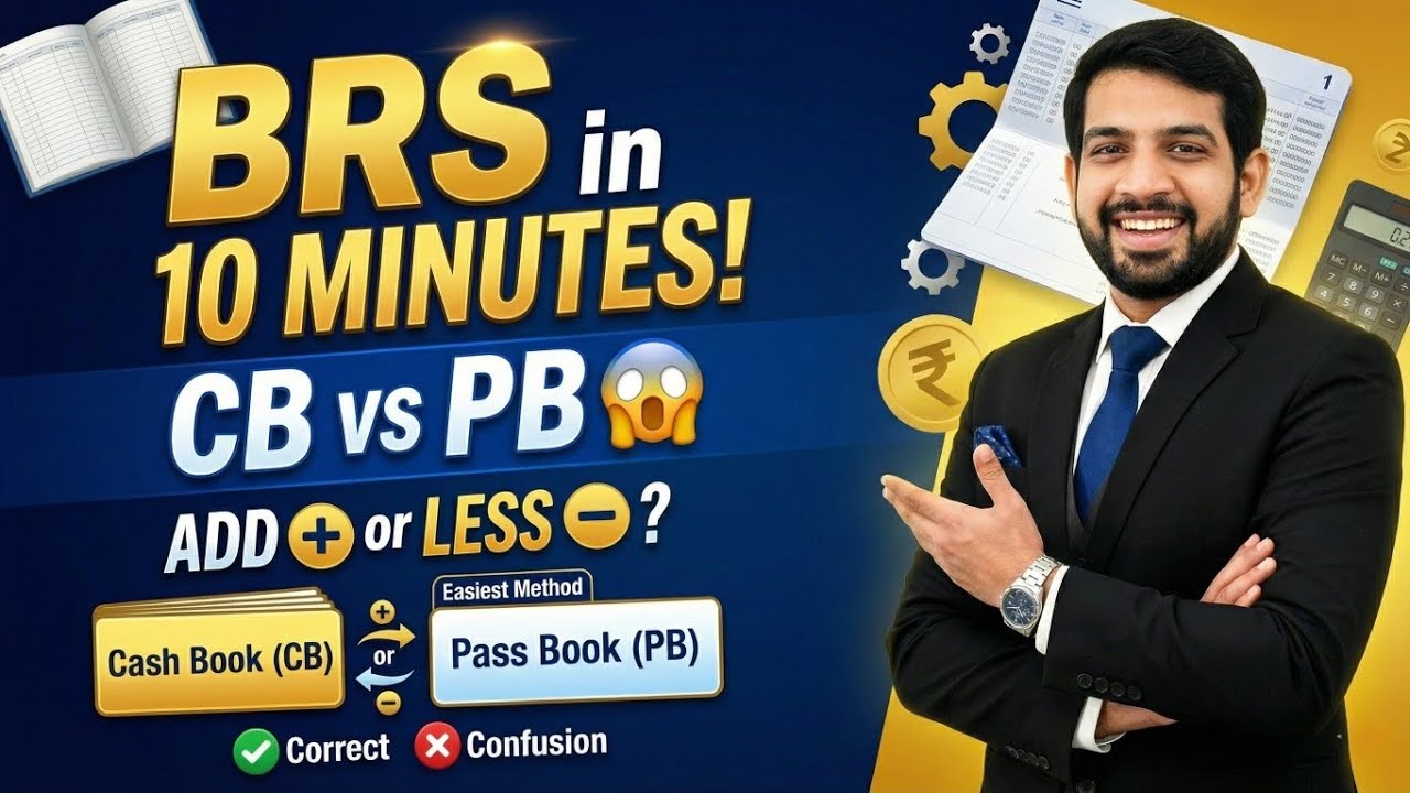 Bank Reconciliation Statement (BRS) in Easiest Way 🔥 | Format + Problems Explained | Class 11 & 12 |