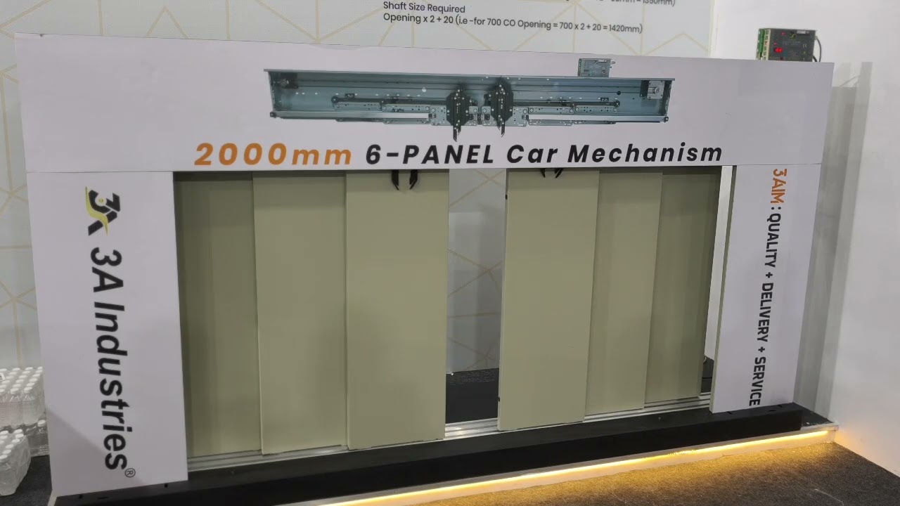 3A INDUSTRIES 6- PANEL AUTO DOORS AND HEADERS , SMOOTH & SILENT OPERATION #parking #elevator 